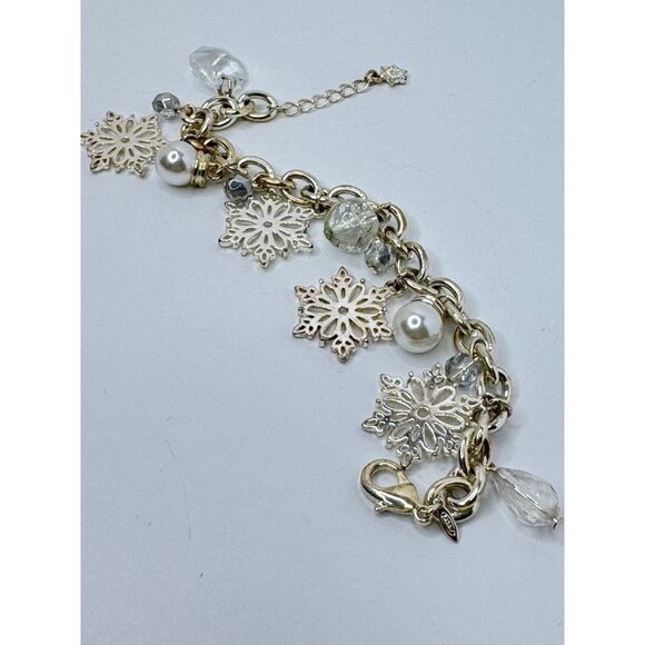 Avon SP Charm Bracelet Snowflake Vintage 1980s Silver Tone 6 Inch Christmas - Picture 8 of 8